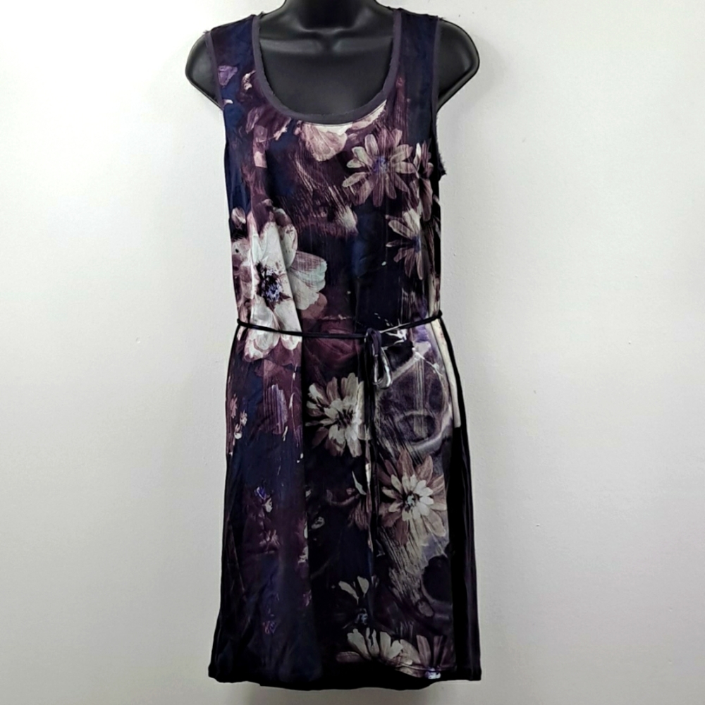 Vera Wang Purple Floral Dress Sz M